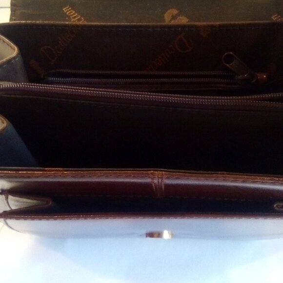 1990s D Collection Vintage Brown Leather Shoulder Bag - Pre Owned - Picture 6 of 6